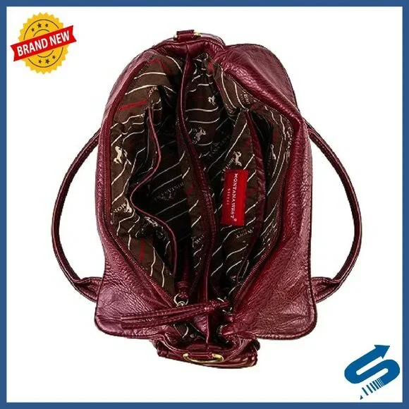 Large Soft Leather Hobo Bag with Crossbody Strap, Multiple Pockets